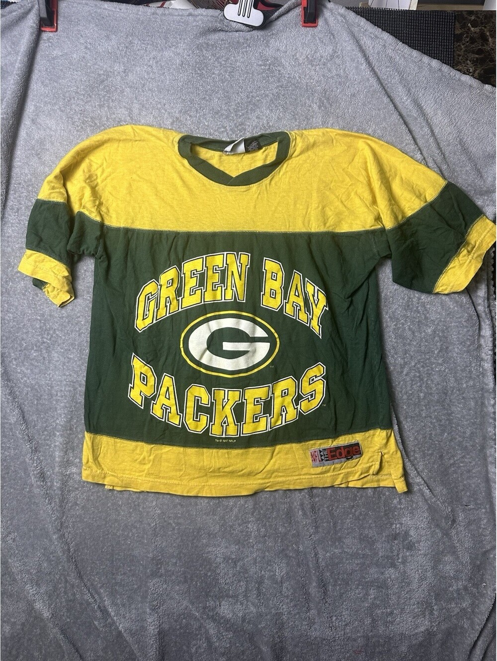 Vintage 1997 Green Bay Packers The Edge Oversized Colorblock T Shirt M NFL